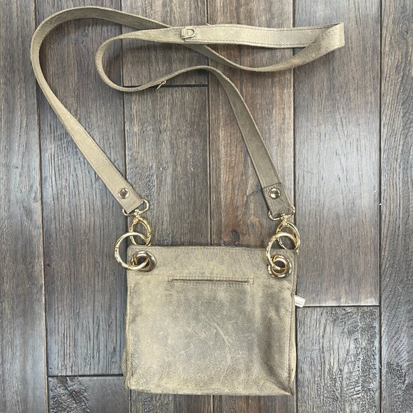 Hammitt Las Angeles, distressed leather gray, 7" x 8" cross body bag - Picture 4 of 13